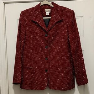 3/$15 Coldwater Creek Burgundy Red Textured Blazer Size 16